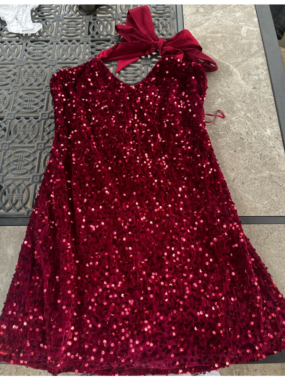 Red Sequin Party Dress